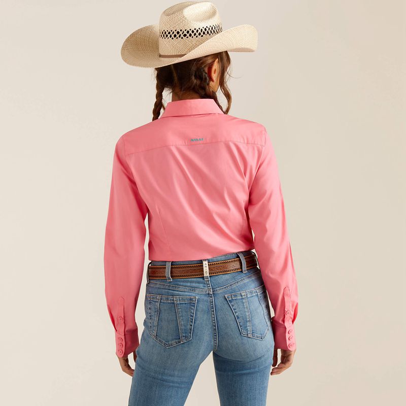 Ariat Team Kirby Stretch Shirt Rose Femme | WAU-02395800