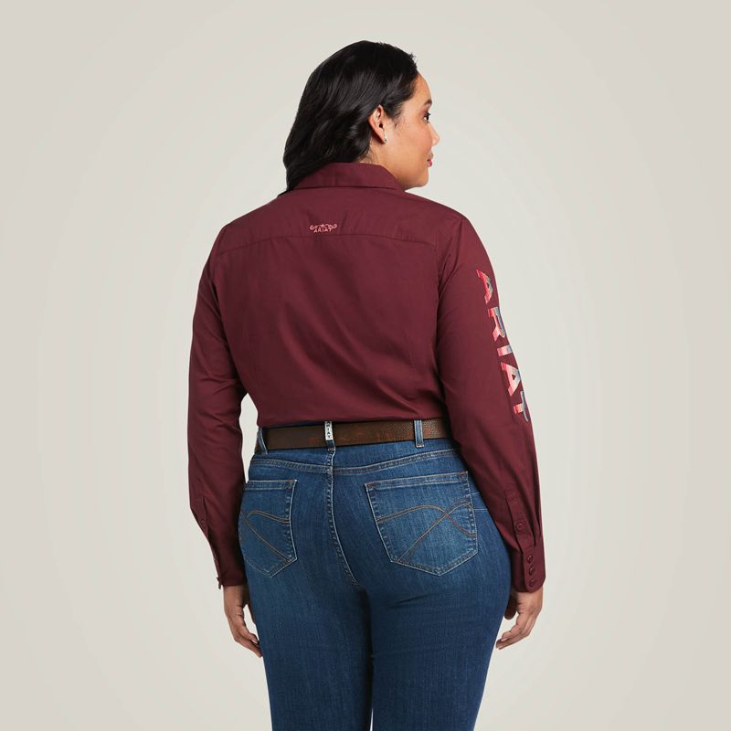 Ariat Team Kirby Stretch Shirt Zinfandel Femme | NWX-10272731