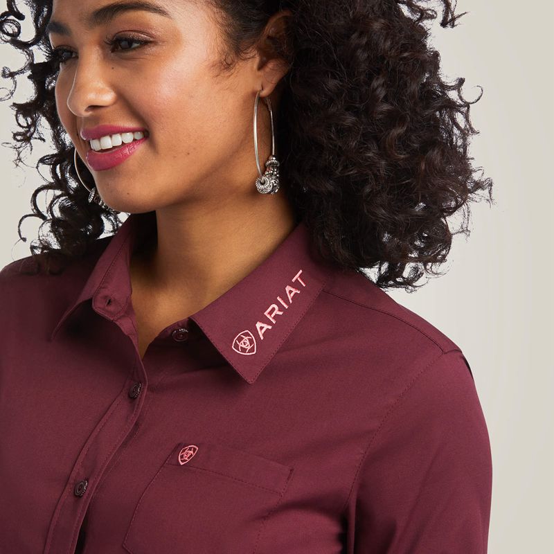 Ariat Team Kirby Stretch Shirt Zinfandel Femme | NWX-10272731