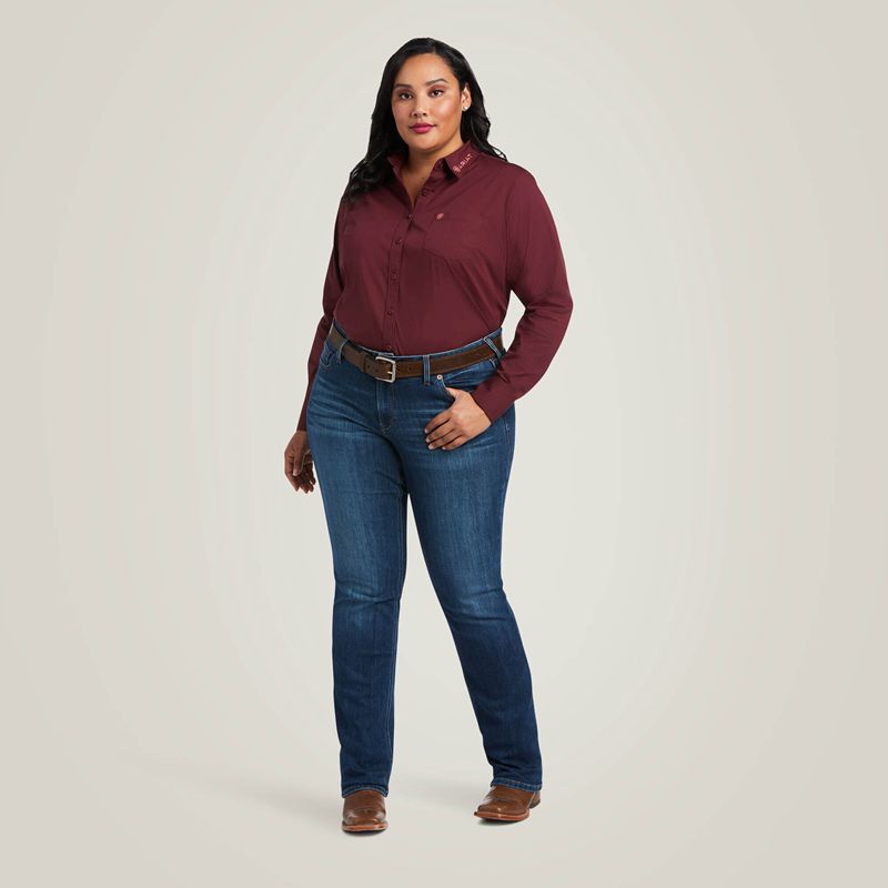 Ariat Team Kirby Stretch Shirt Zinfandel Femme | NWX-10272731