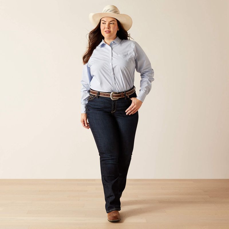 Ariat Team Kirby Stretch Shirt Ultramarine Stripe Femme | TXA-43836230