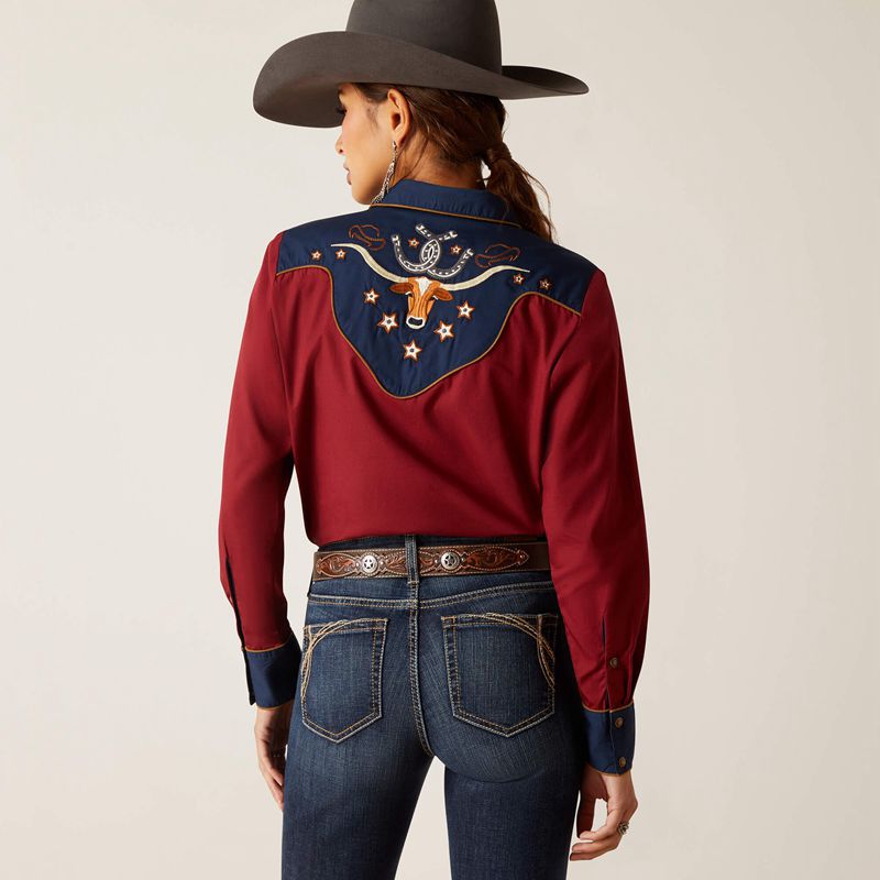 Ariat Sissy Shirt Rubaiyat/Navy Femme | CUD-95957615