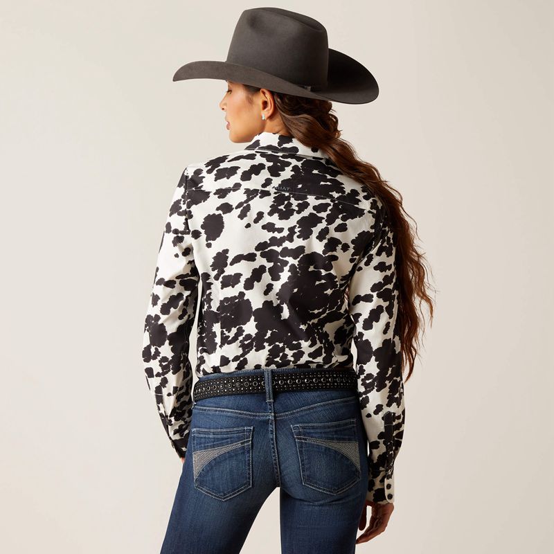 Ariat Team Kirby Stretch Shirt Cow Femme | TEN-72903836