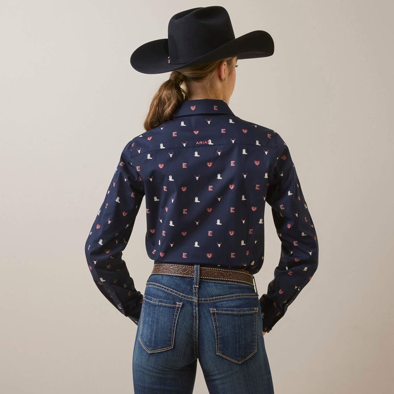 Ariat Team Kirby Stretch Shirt Western Love Print Femme | WXO-19424687