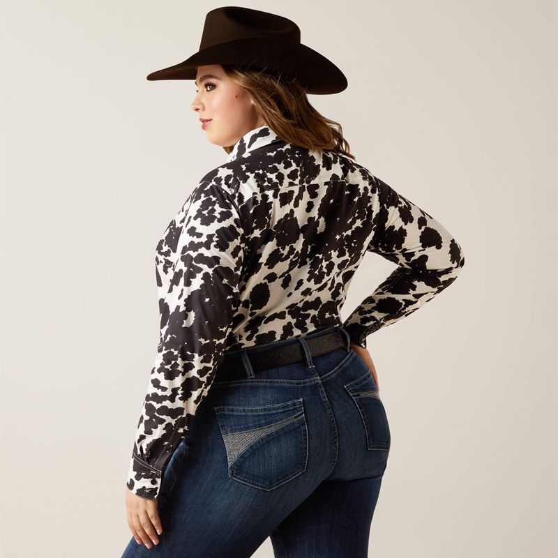 Ariat Team Kirby Stretch Shirt Cow Femme | TEN-72903836