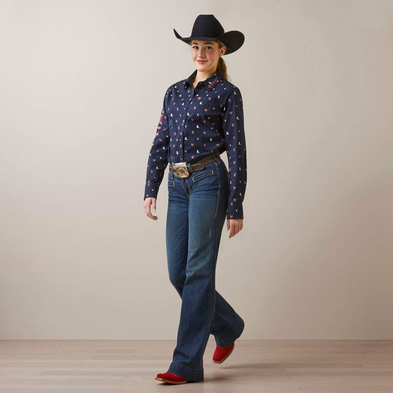 Ariat Team Kirby Stretch Shirt Western Love Print Femme | WXO-19424687