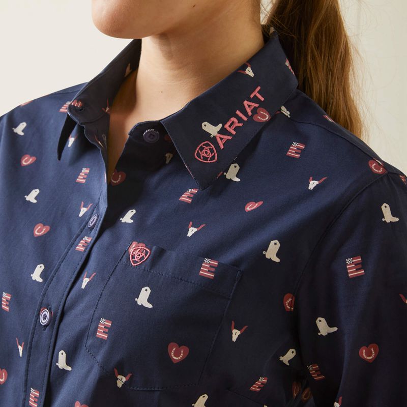 Ariat Team Kirby Stretch Shirt Western Love Print Femme | WXO-19424687