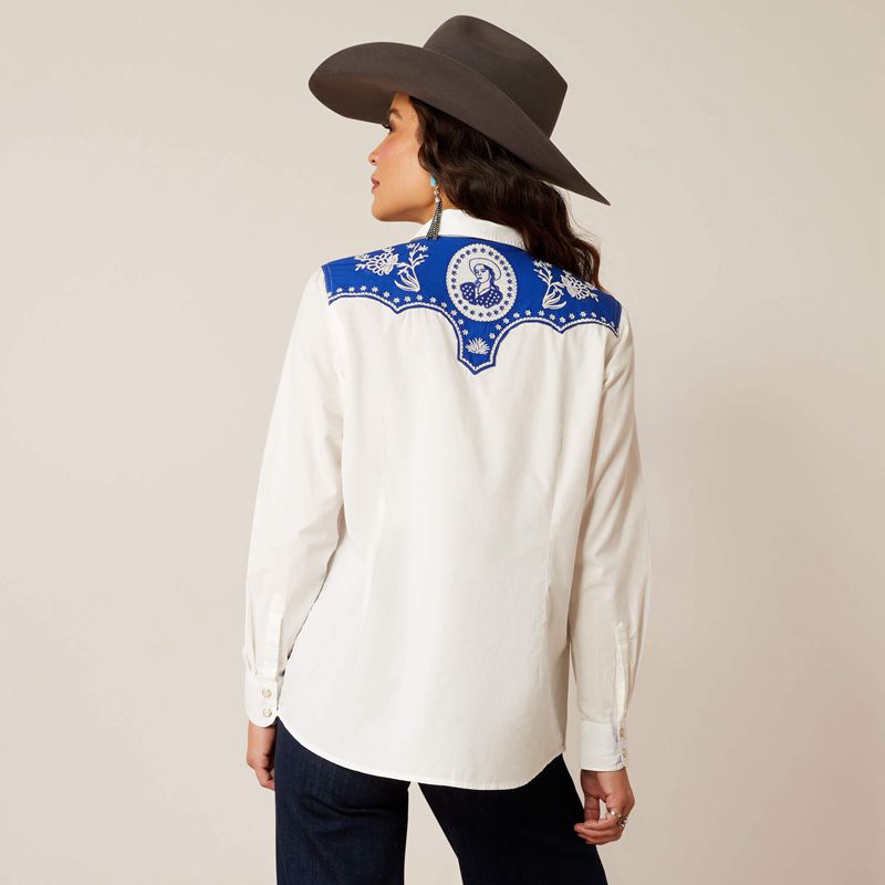 Ariat Sendero Senorita Shirt Blanc Femme | LPN-62873067