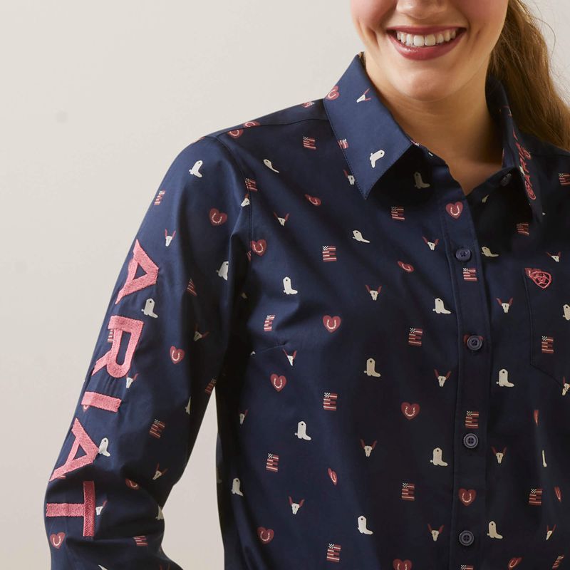 Ariat Team Kirby Stretch Shirt Western Love Print Femme | WXO-19424687