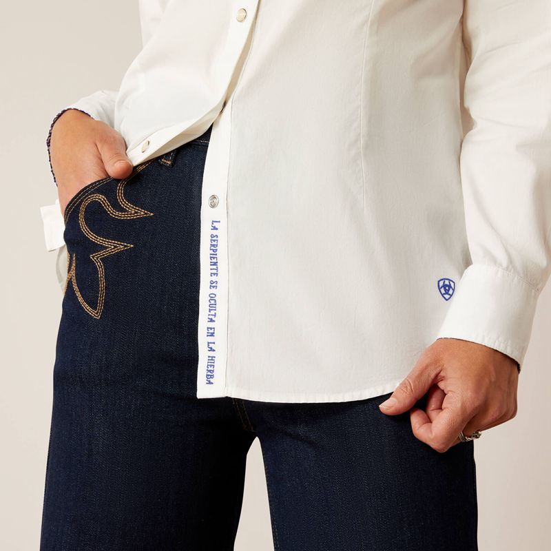 Ariat Sendero Senorita Shirt Blanc Femme | LPN-62873067