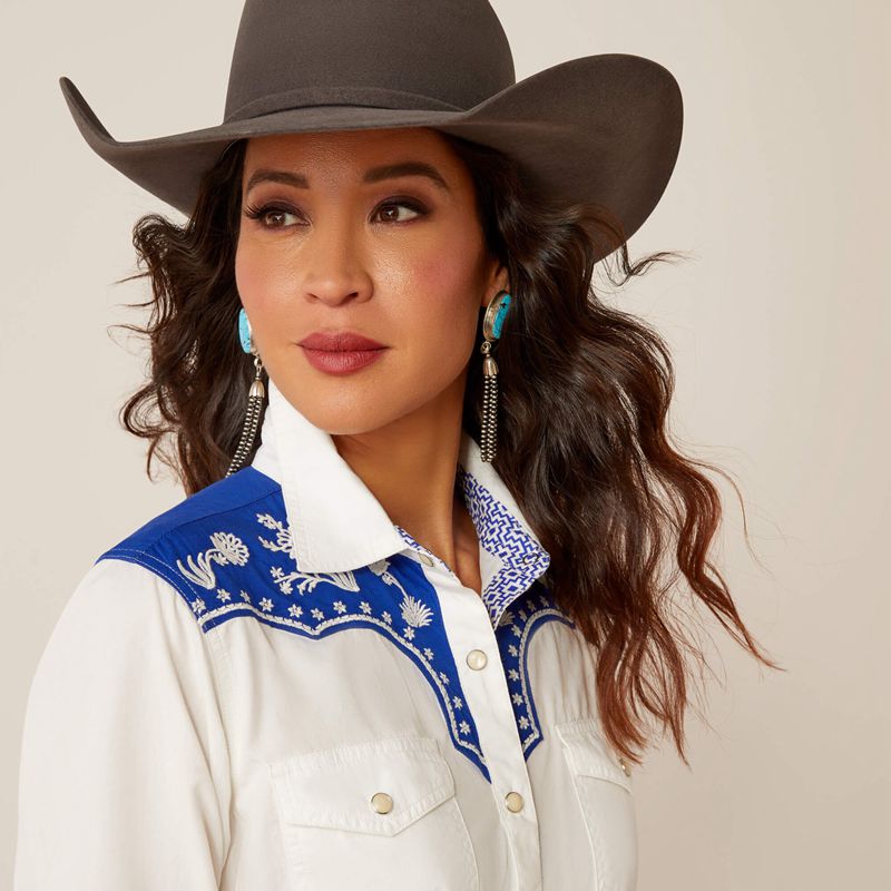 Ariat Sendero Senorita Shirt Blanc Femme | LPN-62873067