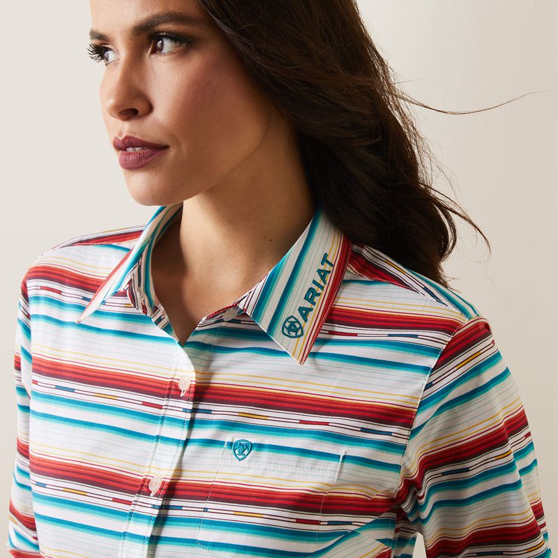 Ariat Team Kirby Stretch Shirt Rosa Serape Femme | AVU-34028579