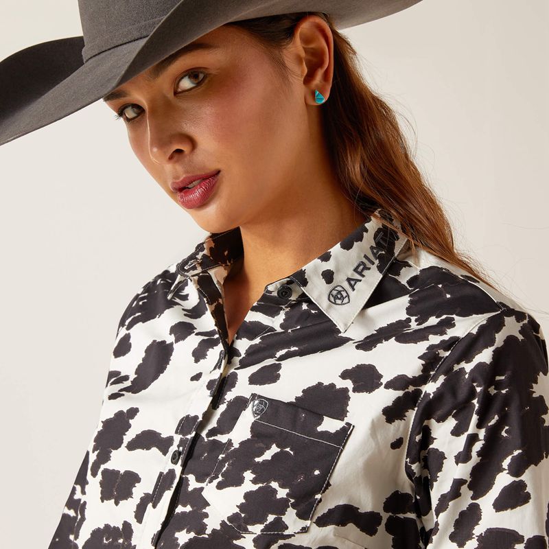 Ariat Team Kirby Stretch Shirt Cow Femme | TEN-72903836