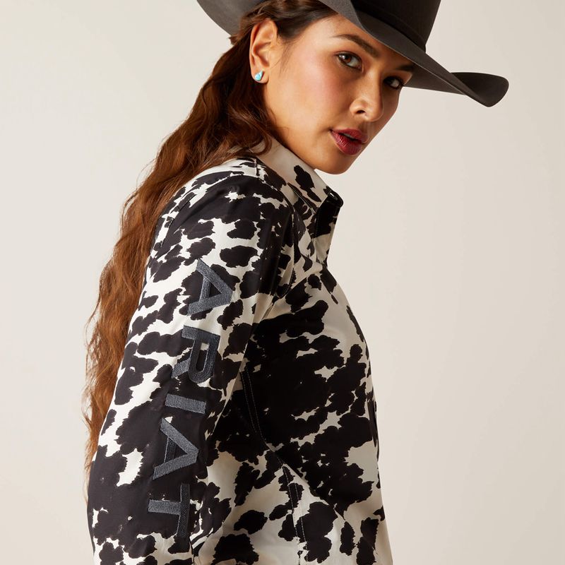 Ariat Team Kirby Stretch Shirt Cow Femme | TEN-72903836