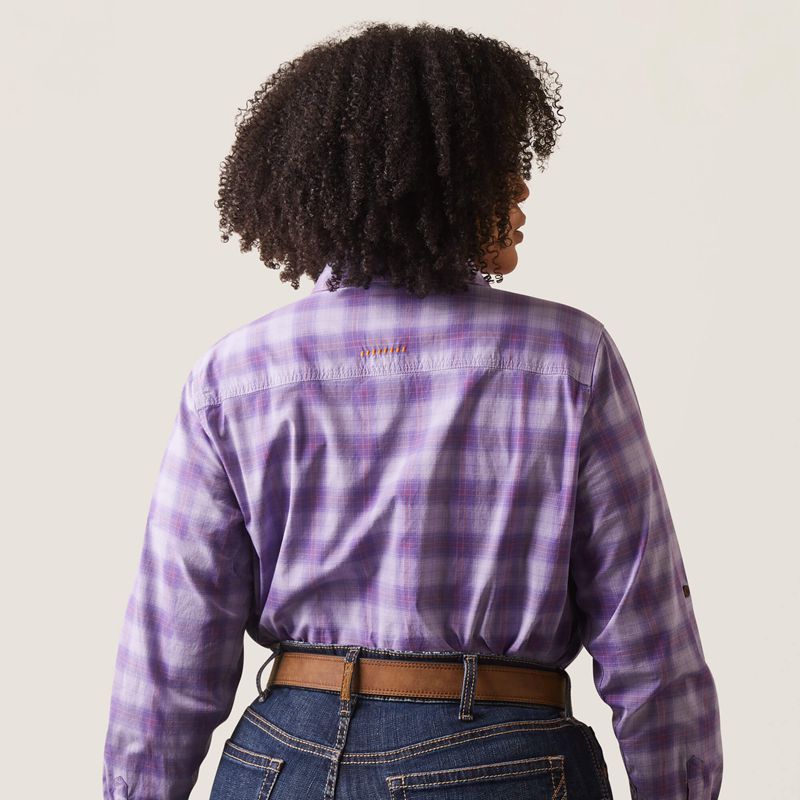 Ariat Rebar Made Tough Durastretch Work Shirt Lavendar Plaid Femme | VQQ-50124538