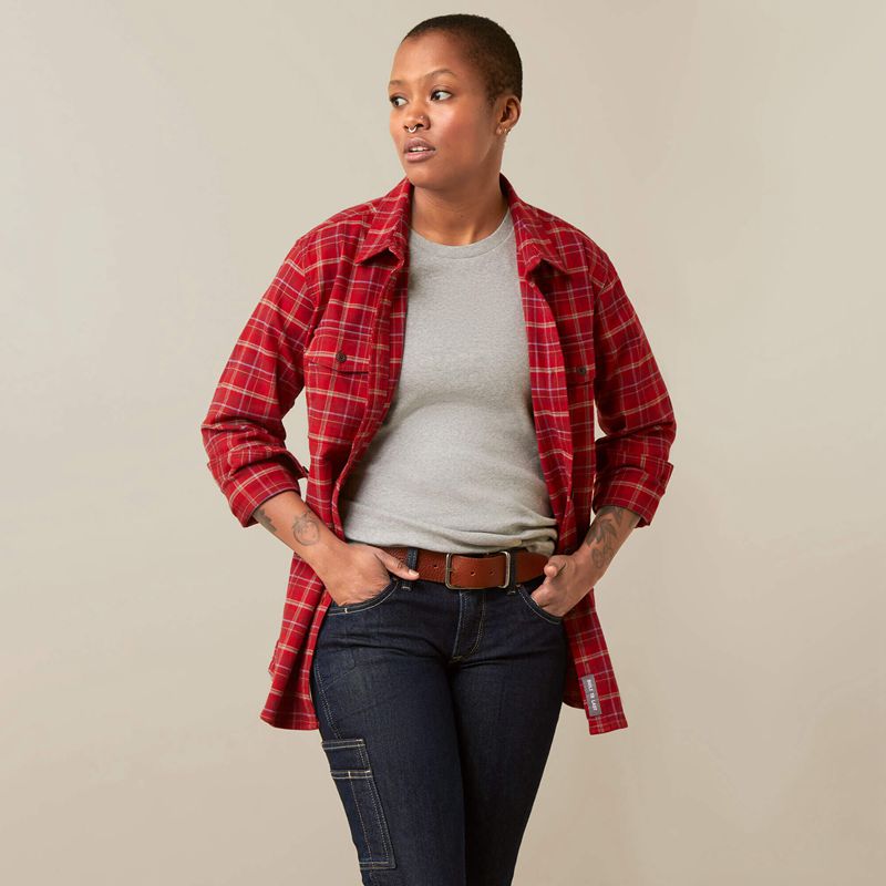 Ariat Rebar Flannel Durastretch Work Shirt Samba Plaid Femme | QIM-59247194