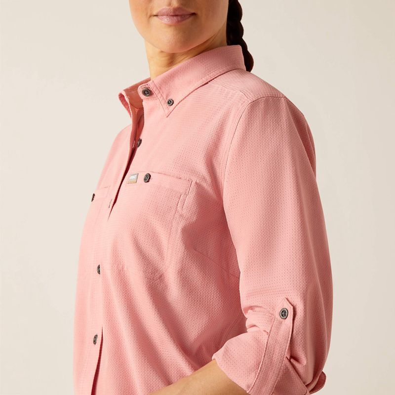 Ariat Rebar Made Tough 360 Airflow Durastretch Work Shirt Mauveglow Femme | IHJ-99484541