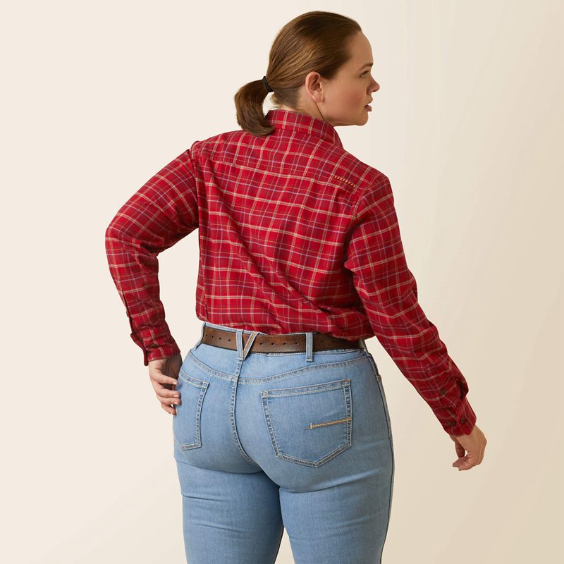 Ariat Rebar Flannel Durastretch Work Shirt Samba Plaid Femme | QIM-59247194