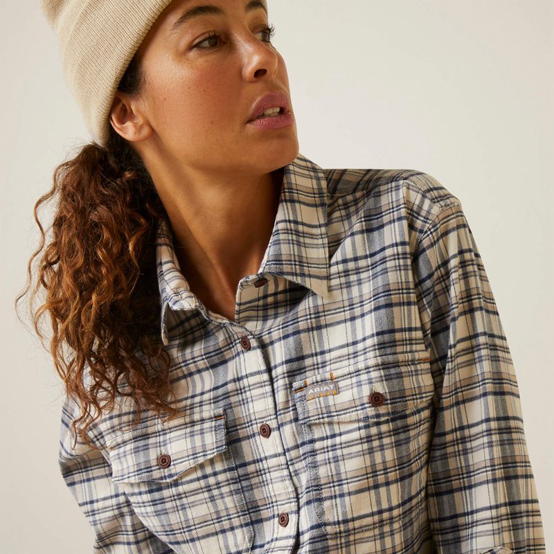 Ariat Rebar Flannel Durastretch Work Shirt String Plaid Femme | DIO-43495216