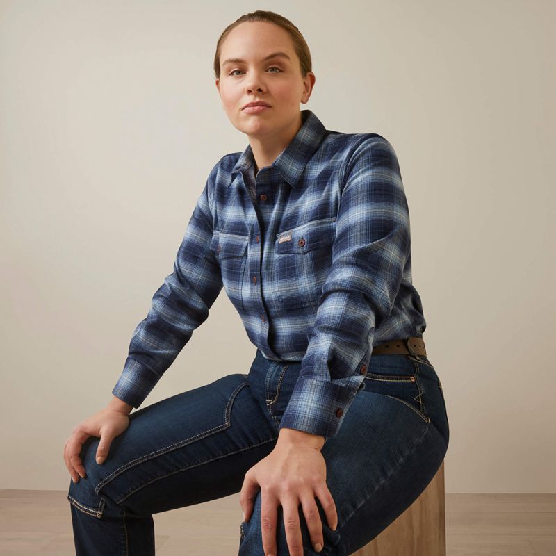 Ariat Rebar Flannel Durastretch Work Shirt Allure Plaid Femme | ONJ-84584514