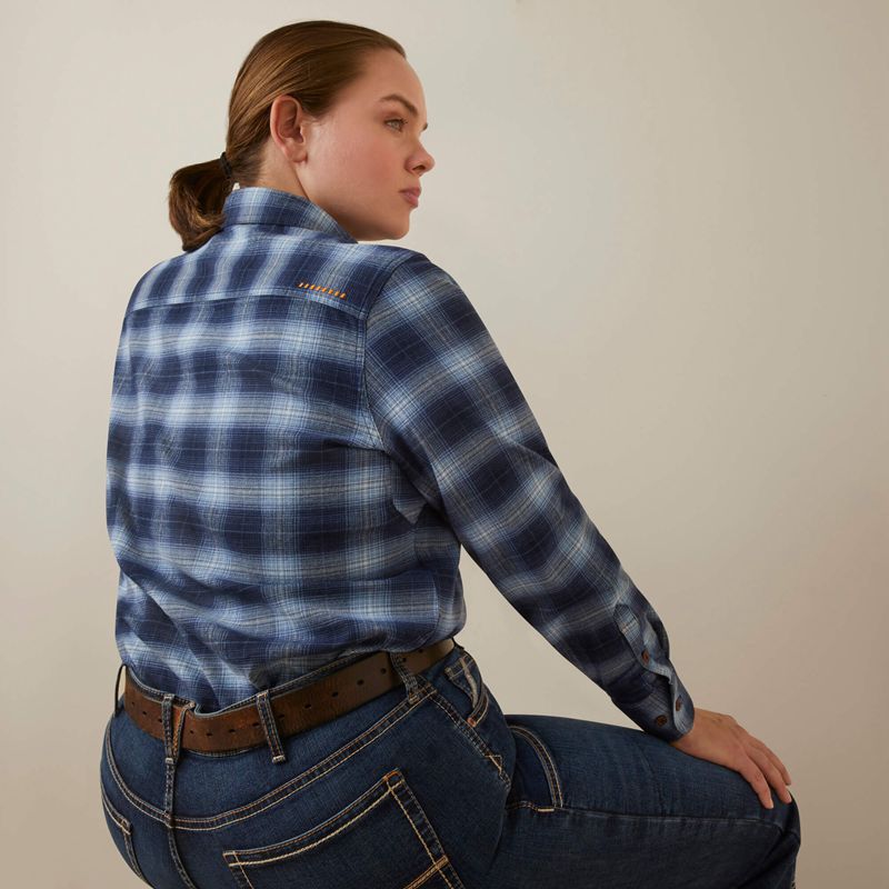 Ariat Rebar Flannel Durastretch Work Shirt Allure Plaid Femme | ONJ-84584514