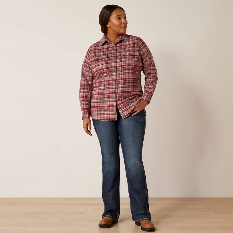 Ariat Rebar Flannel Durastretch Work Shirt Catawba Grape Femme | RPM-36119481