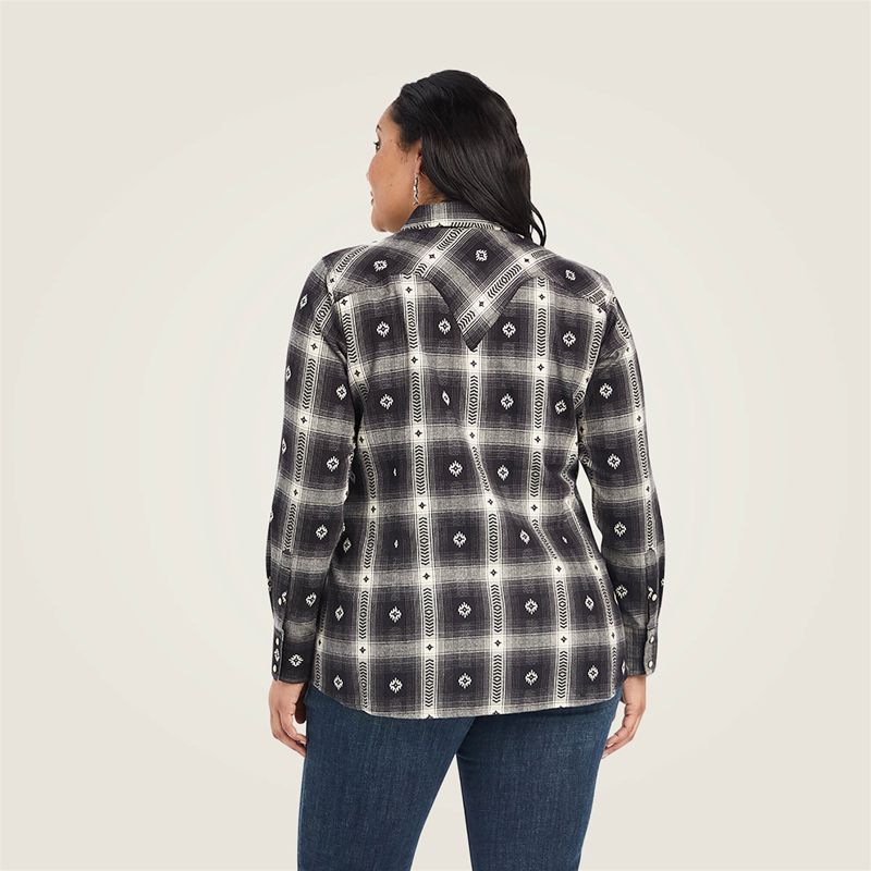 Ariat Real Thunderstorm Shirt Thunderstorm Plaid Dobby Flann Femme | KUQ-04181684