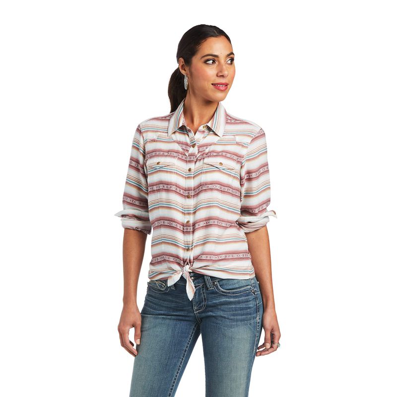 Ariat Real Rosewood Shirt Rosewood Jacquard Femme | MZU-20787043