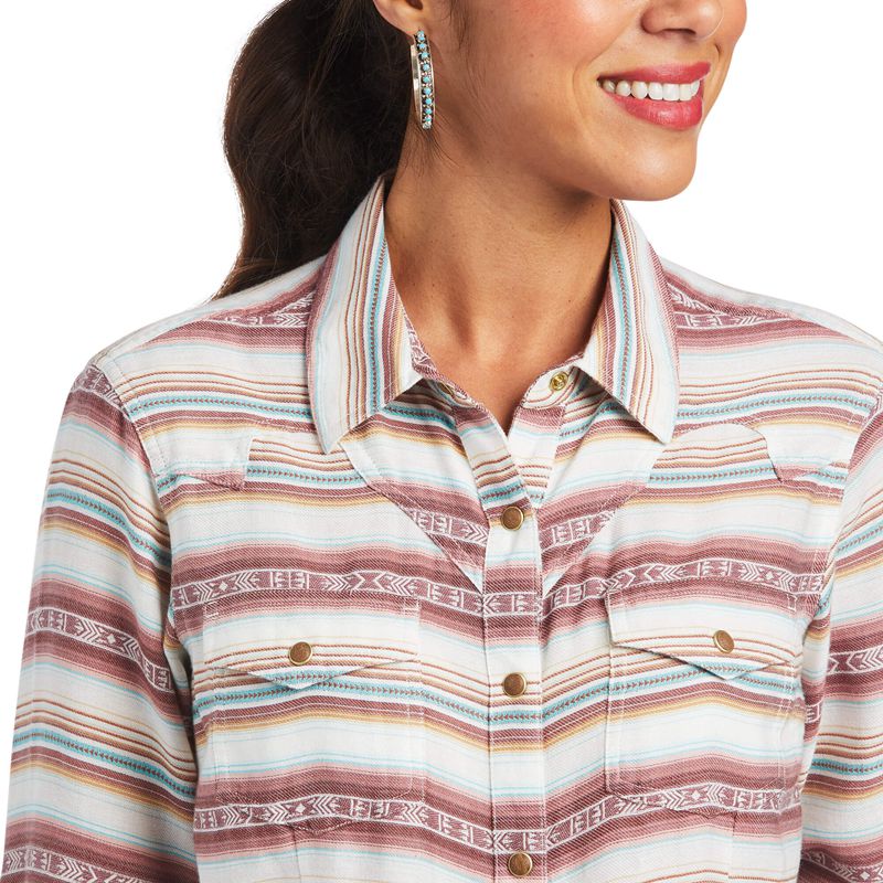 Ariat Real Rosewood Shirt Rosewood Jacquard Femme | MZU-20787043