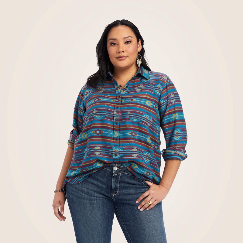 Ariat Real Billie Rae Shirt Celestial Southwest Jacquard Femme | GJV-40445664