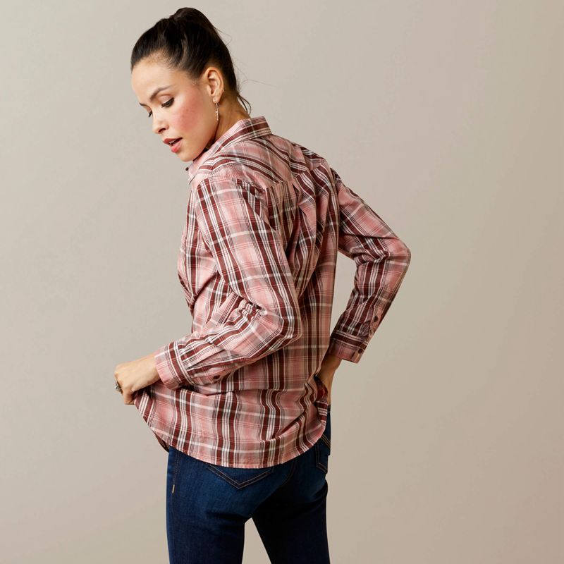 Ariat Real Billie Rae Shirt Saguaro Plaid Femme | HEC-41109288