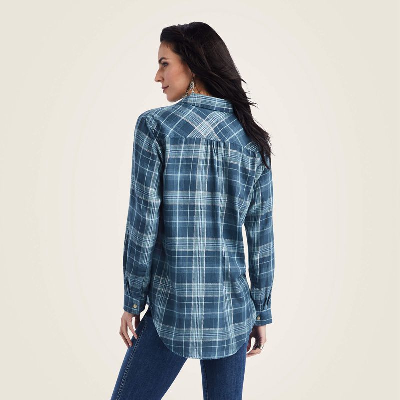 Ariat Real Billie Jean Popover Shirt Lurex Plaid Femme | ZMF-78113368