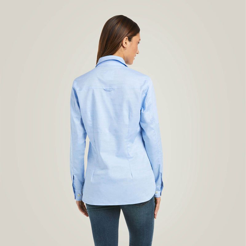 Ariat Loyola Popover Shirt Bleu Femme | AQK-21104688