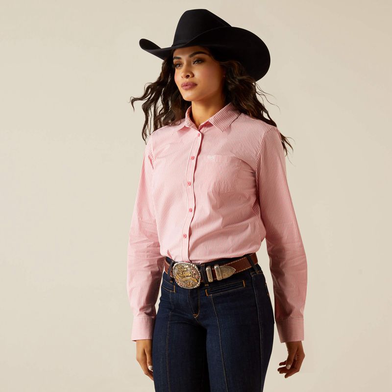 Ariat Kirby Stretch Shirt Rose Femme | KKV-37003163