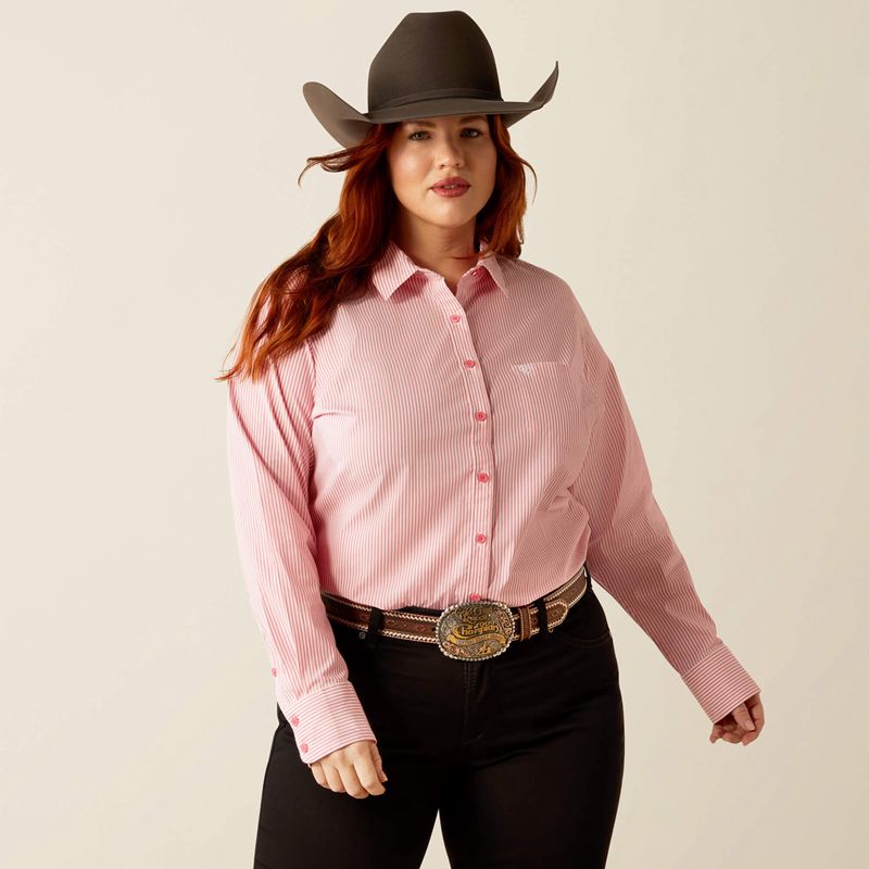 Ariat Kirby Stretch Shirt Rose Femme | KKV-37003163