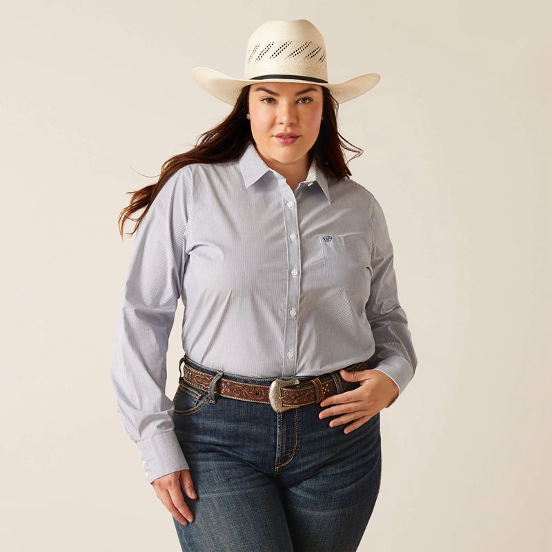 Ariat Kirby Stretch Shirt Bleu Femme | RAD-52030495