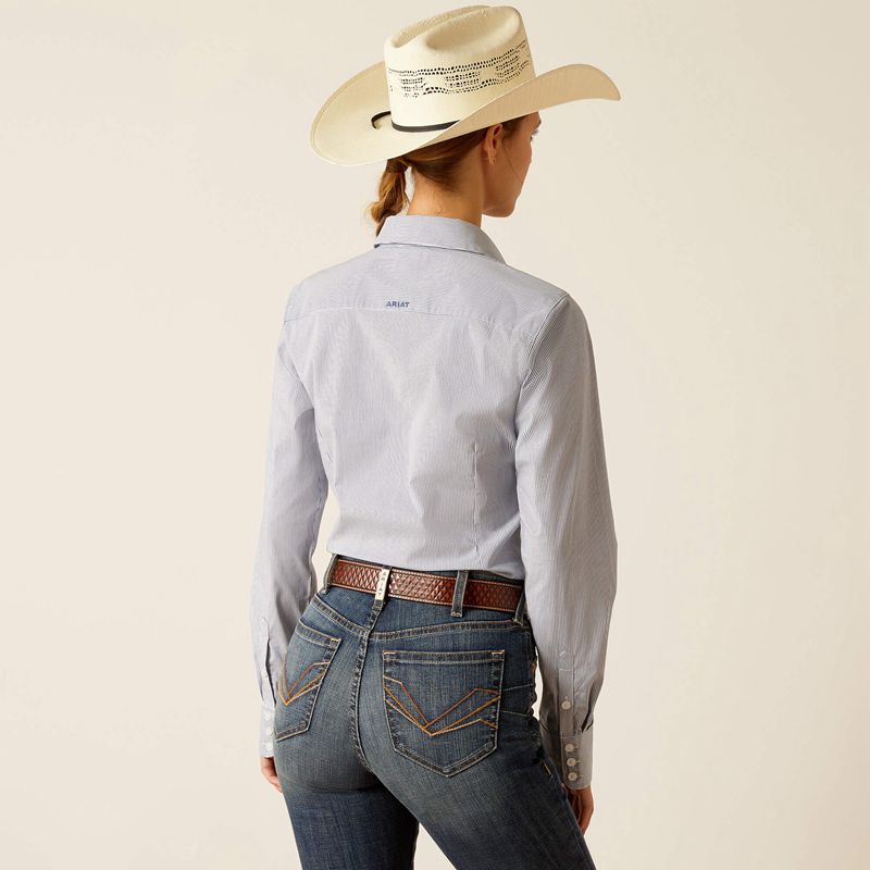 Ariat Kirby Stretch Shirt Bleu Femme | RAD-52030495