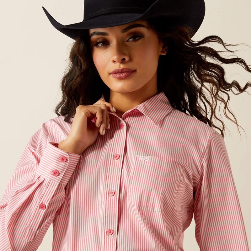 Ariat Kirby Stretch Shirt Rose Femme | KKV-37003163