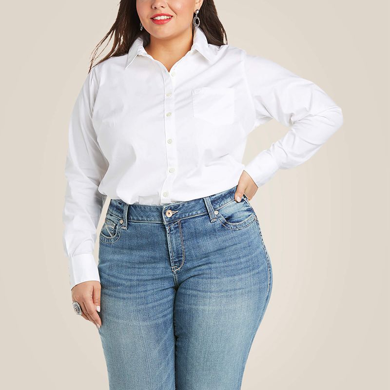 Ariat Kirby Stretch Shirt Blanche Femme | SES-79792104