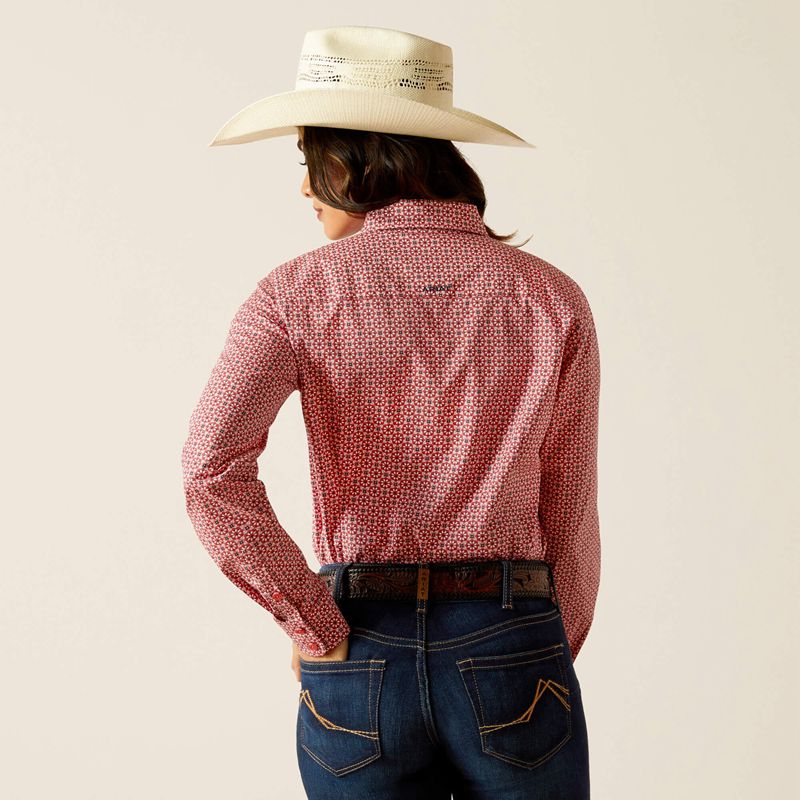 Ariat Kirby Stretch Shirt Rose Femme | SGC-73990862