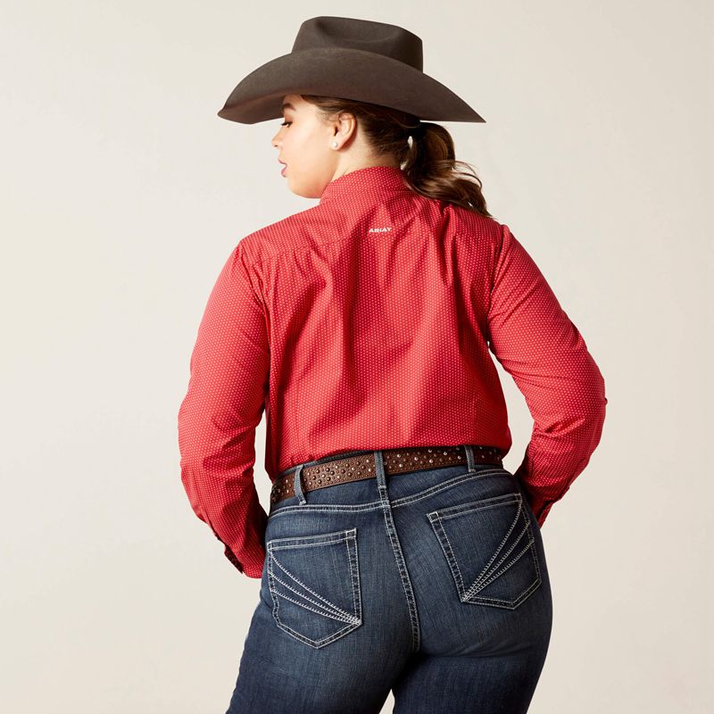 Ariat Kirby Stretch Shirt Cardinal Dot Femme | IJD-38056536