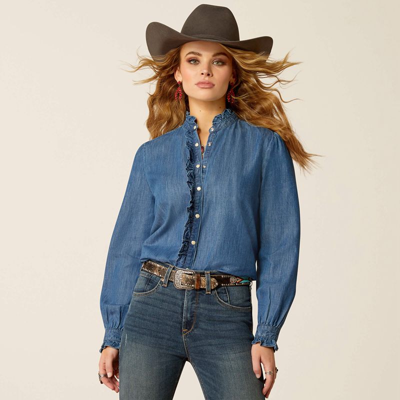 Ariat Ingalls Top Bleu Femme | CFG-94298639