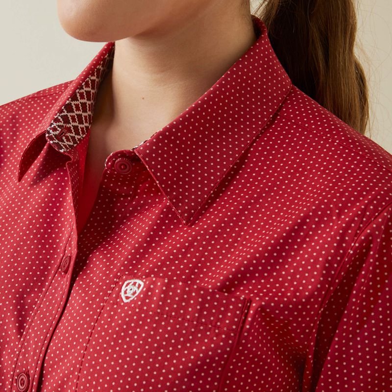 Ariat Kirby Stretch Shirt Cardinal Dot Femme | IJD-38056536