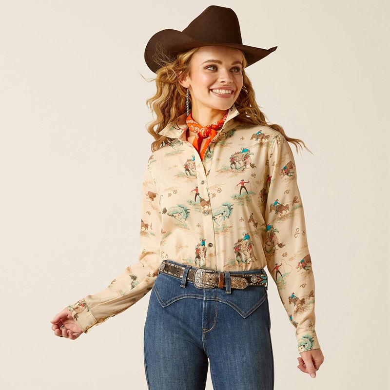 Ariat Homestyle Shirt Retro Ranch Print Femme | VQJ-98354762