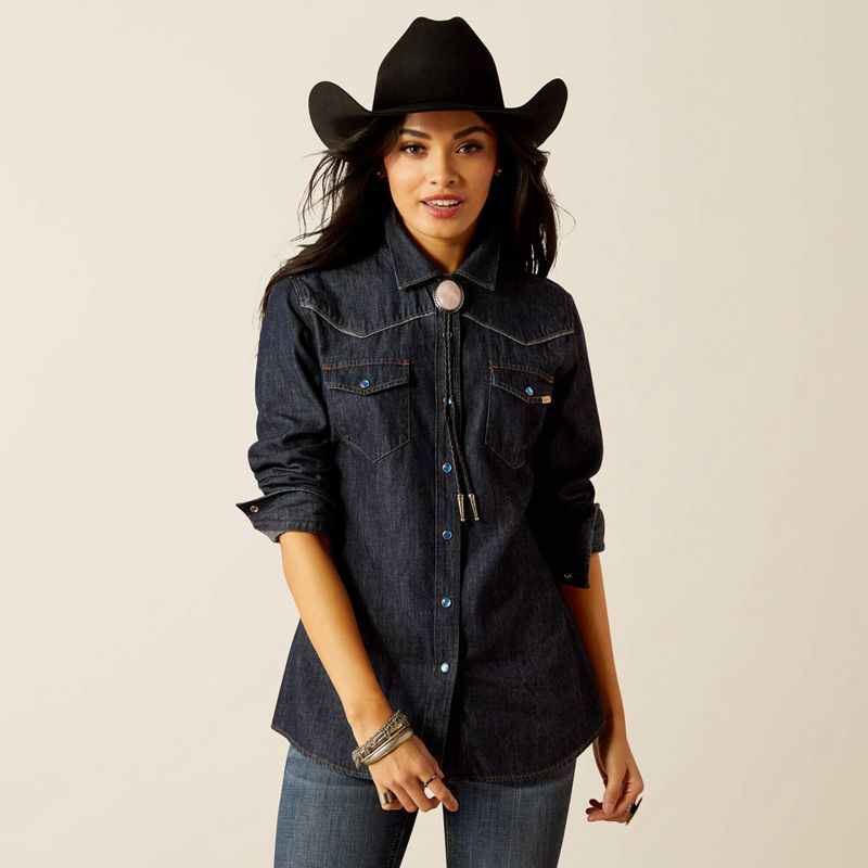 Ariat Farriday Denim Shirt Rinse Femme | SCO-61199475