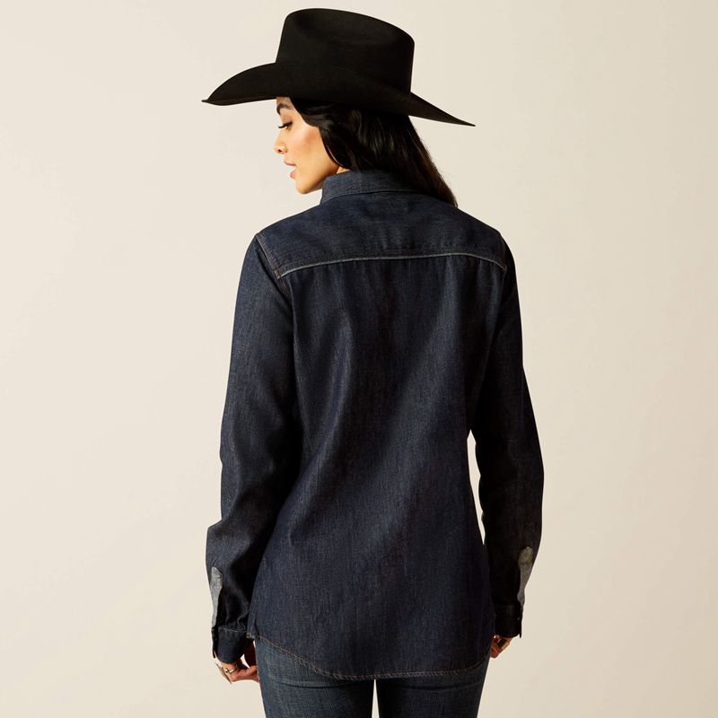 Ariat Farriday Denim Shirt Rinse Femme | SCO-61199475