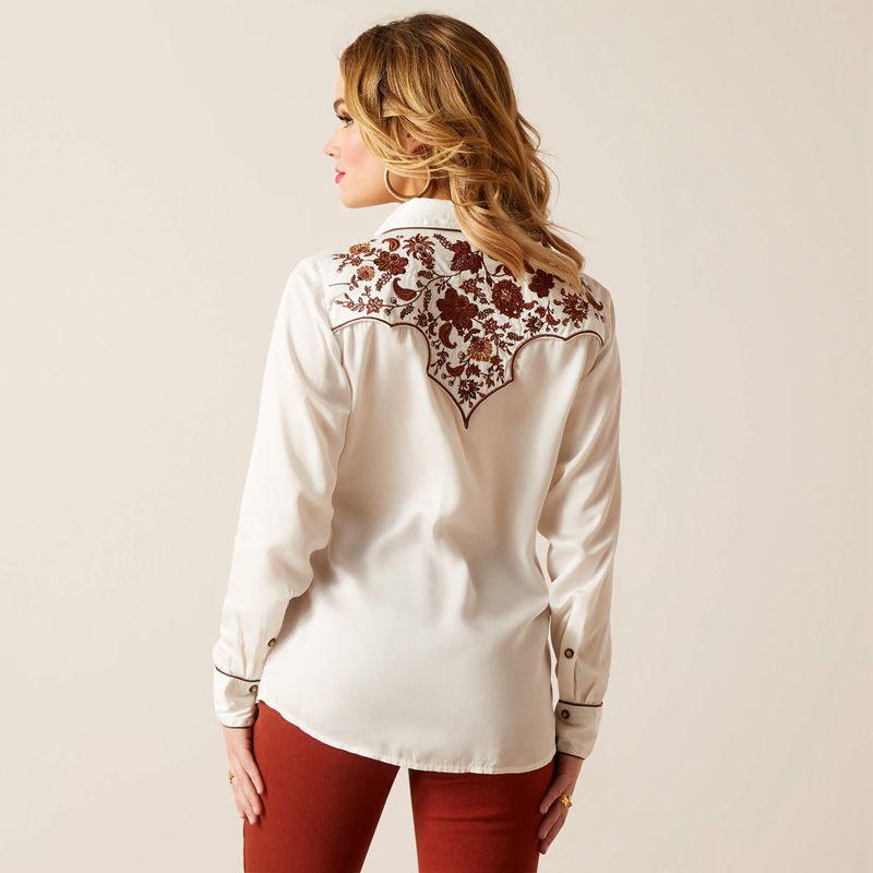 Ariat Elsa Shirt Blanc De Blanc Femme | OWF-96000427