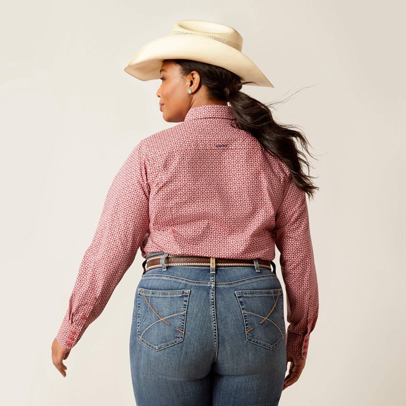 Ariat Kirby Stretch Shirt Rose Femme | SGC-73990862