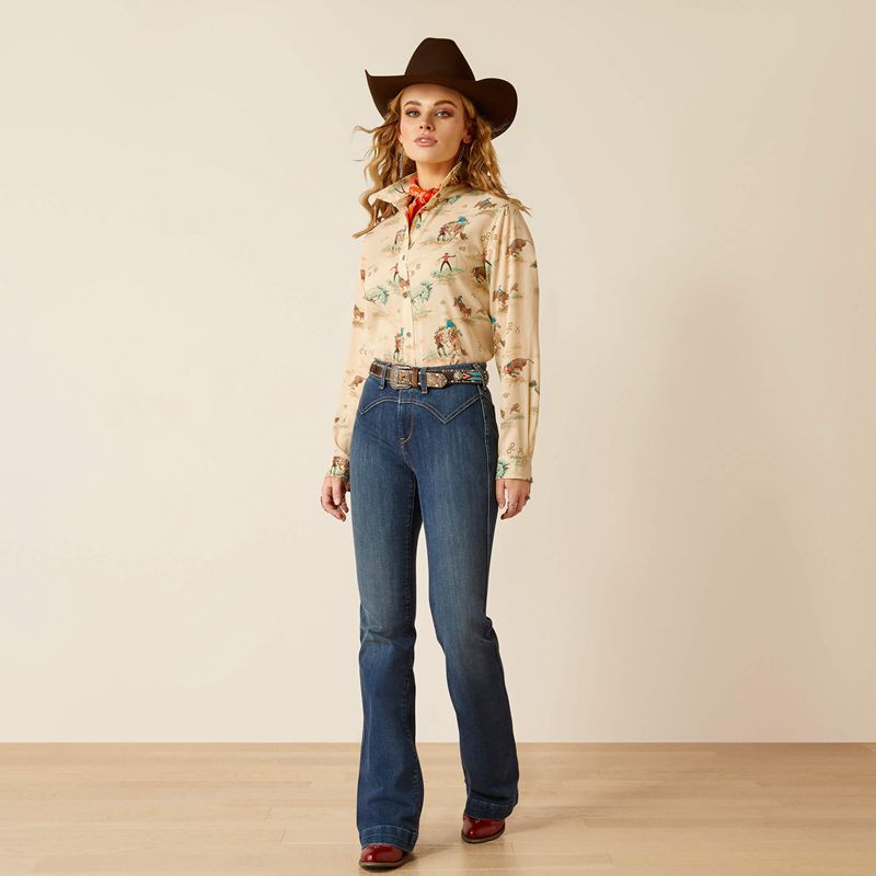 Ariat Homestyle Shirt Retro Ranch Print Femme | VQJ-98354762