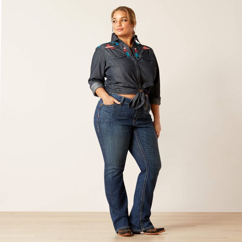 Ariat Dutton Shirt Rinsed Femme | MVQ-99229329